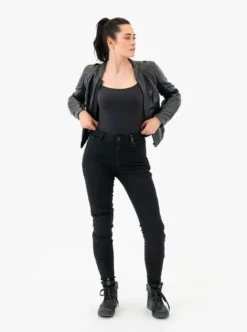 Jeansy motocyklowe damskie SHIMA FLEXX LADY BLACK czarny