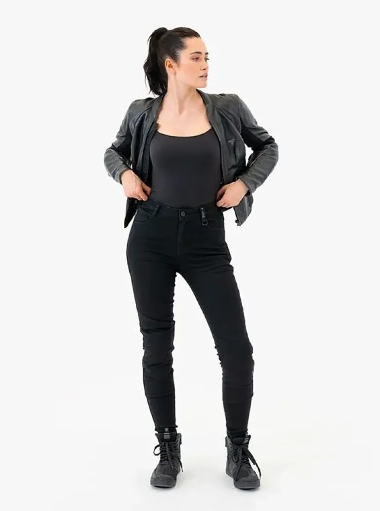 Jeansy motocyklowe damskie SHIMA FLEXX LADY BLACK czarny