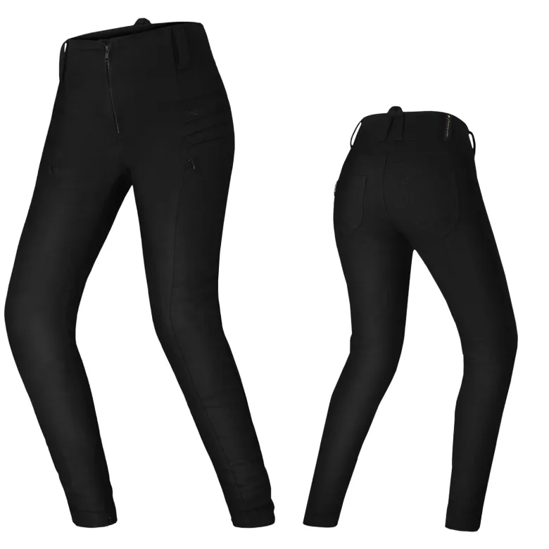 Jeansy motocyklowe damskie SHIMA NOX 2.0 BLACK czarny