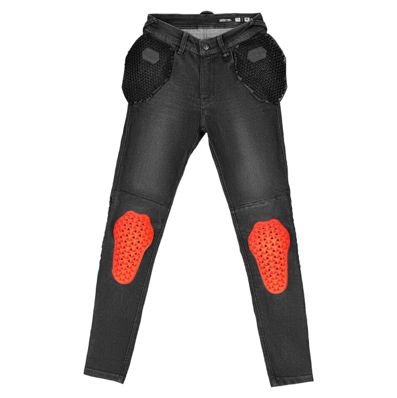 Jeansy motocyklowe damskie SHIMA RIDGE LADY BLACK czarny