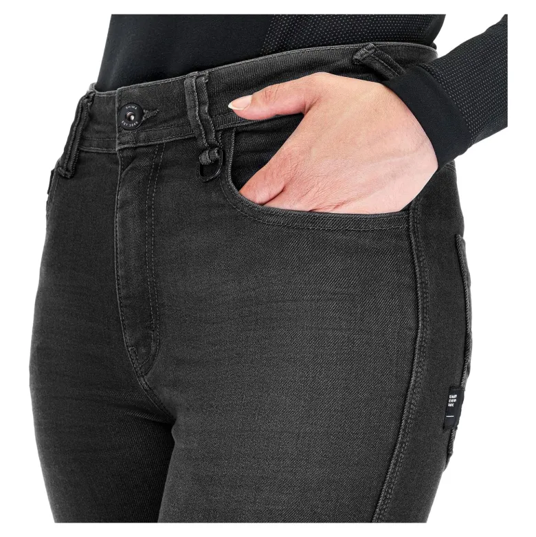 Jeansy motocyklowe damskie SHIMA RIDGE LADY BLACK czarny