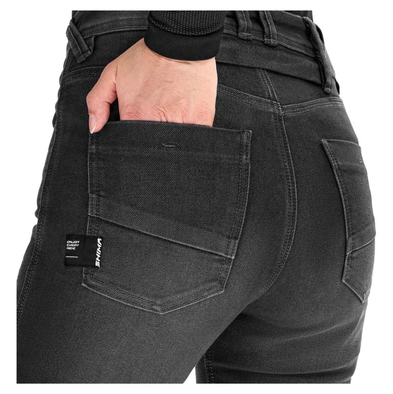 Jeansy motocyklowe damskie SHIMA RIDGE LADY BLACK czarny