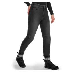Jeansy motocyklowe damskie SHIMA RIDGE LADY BLACK czarny