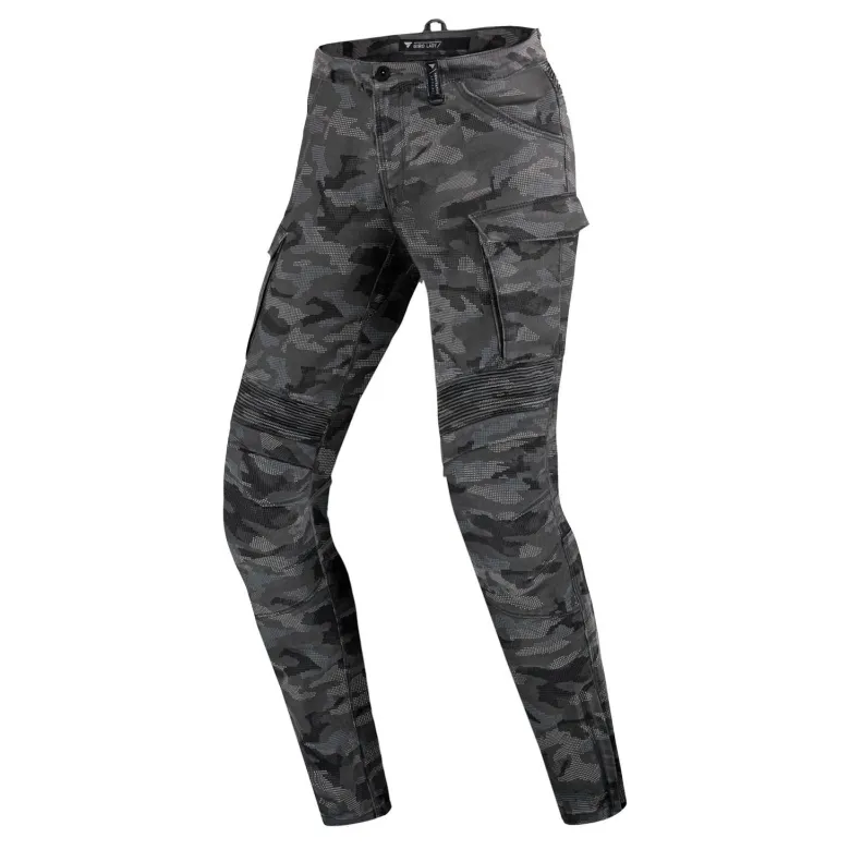 Jeansy motocyklowe damskie SHIMA GIRO 2.0 LADY CAMO szary czarny