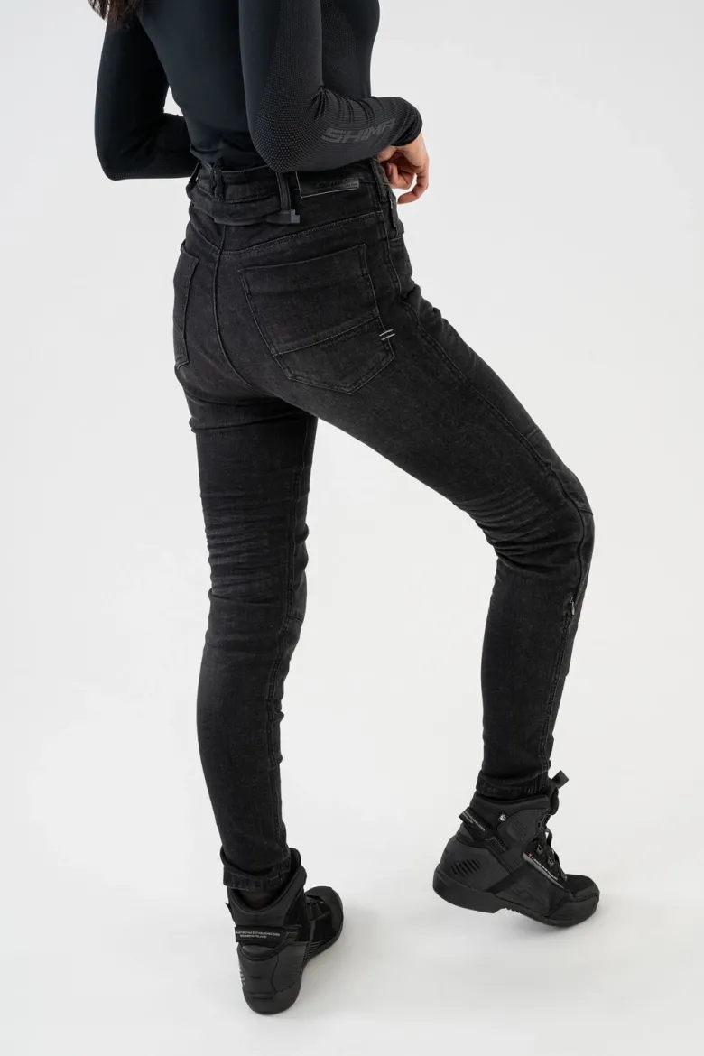 Jeansy motocyklowe damskie SHIMA METRO LADY BLACK czarny