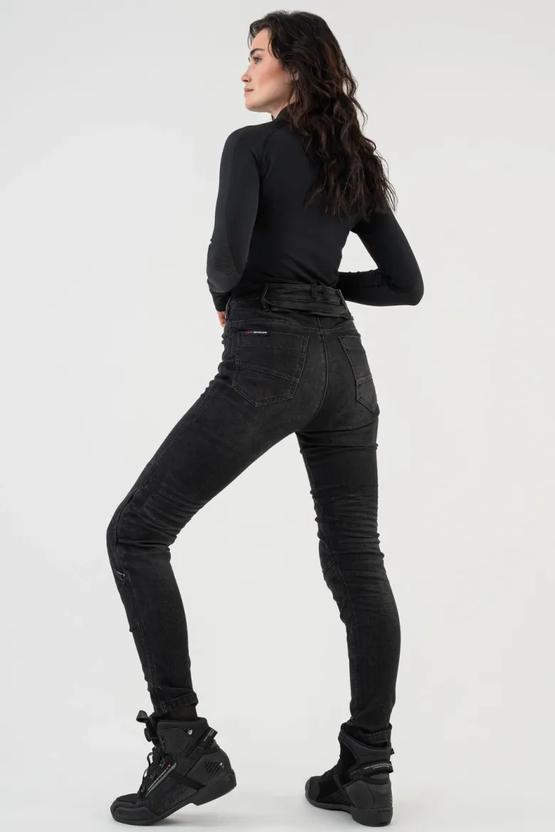 Jeansy motocyklowe damskie SHIMA METRO LADY BLACK czarny