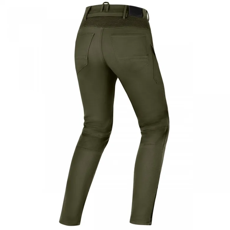 Jeansy motocyklowe damskie SHIMA GIRO 3.0 LADY KHAKI zielony
