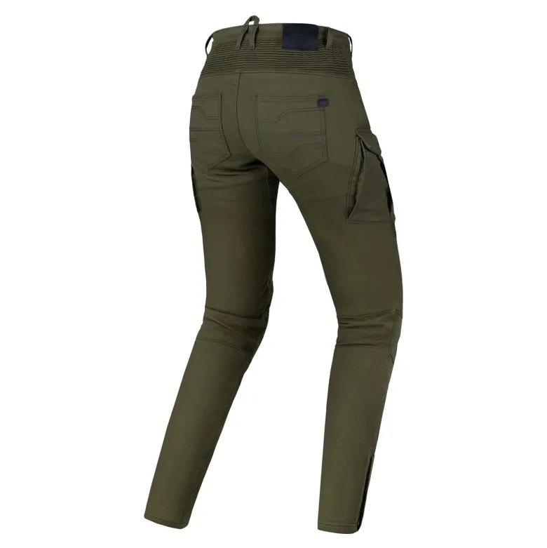 Jeansy motocyklowe damskie SHIMA GIRO 2.0 LADY KHAKI zielony