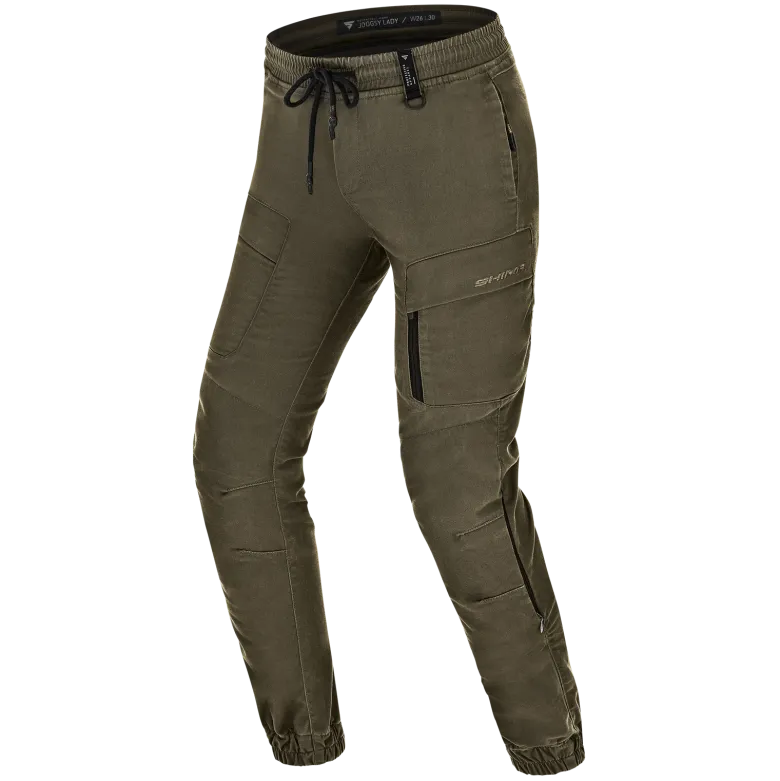 Jeansy motocyklowe damskie SHIMA JOGGSY LADY KHAKI zielony