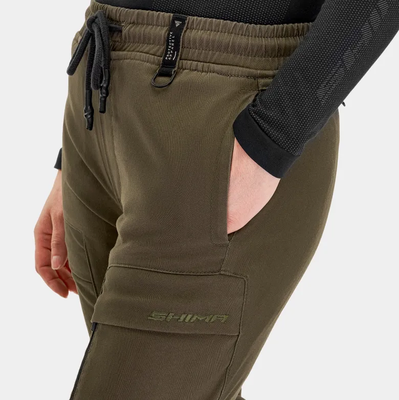 Jeansy motocyklowe damskie SHIMA JOGGSY LADY KHAKI zielony