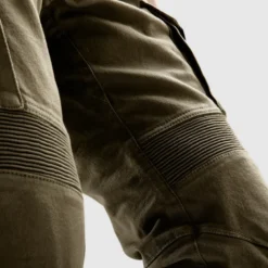 Jeansy motocyklowe OZONE FASTER TAPERED FIT OLIVE zielony