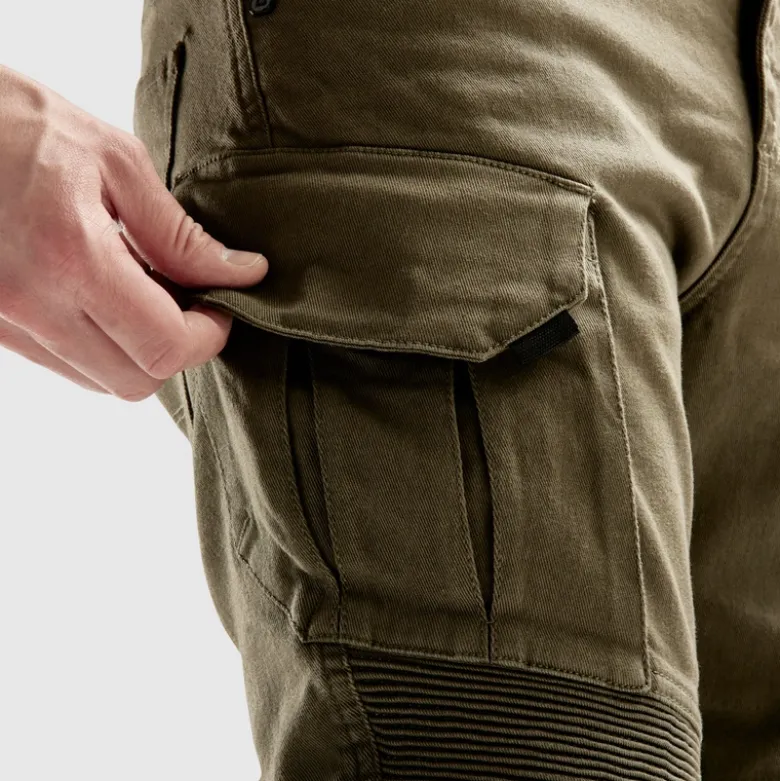 Jeansy motocyklowe OZONE FASTER TAPERED FIT OLIVE zielony