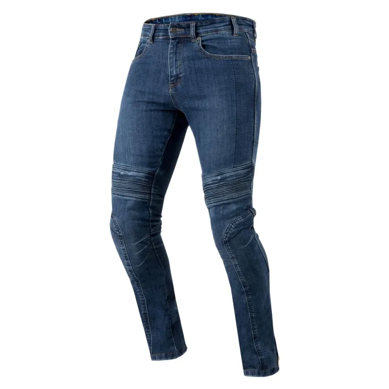 Jeansy motocyklowe OZONE HORNET II WASHED BLUE niebieski