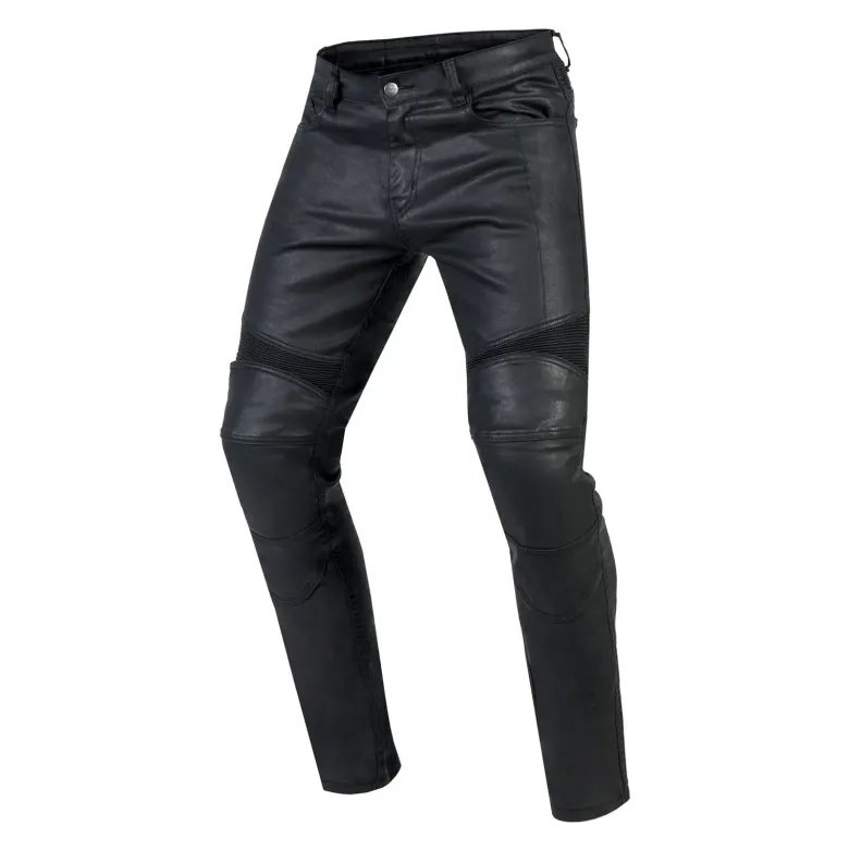 Jeansy motocyklowe OZONE RUSTY WAXED BLACK czarny