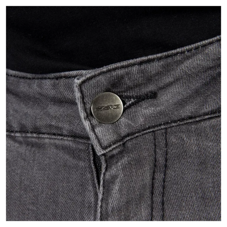 Jeansy motocyklowe OZONE RUSTY WASHED BLACK czarny