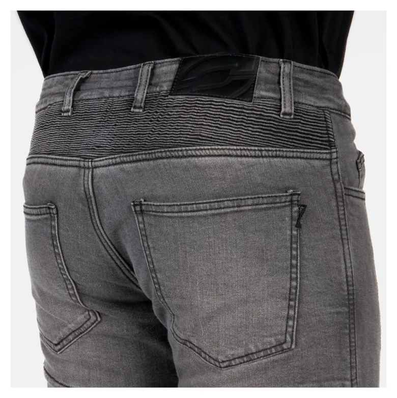 Jeansy motocyklowe OZONE RUSTY WASHED BLACK czarny