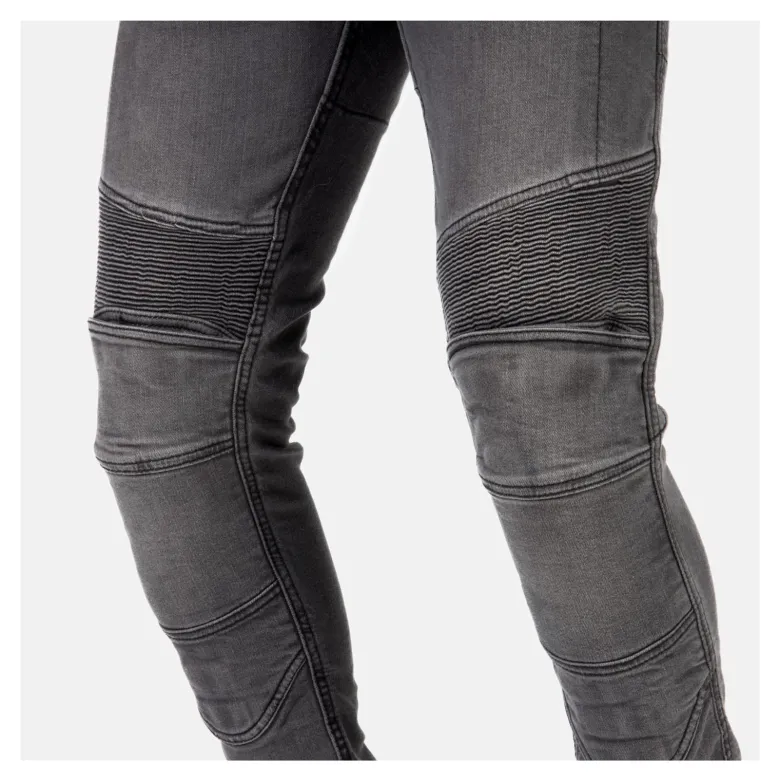 Jeansy motocyklowe OZONE RUSTY WASHED BLACK czarny