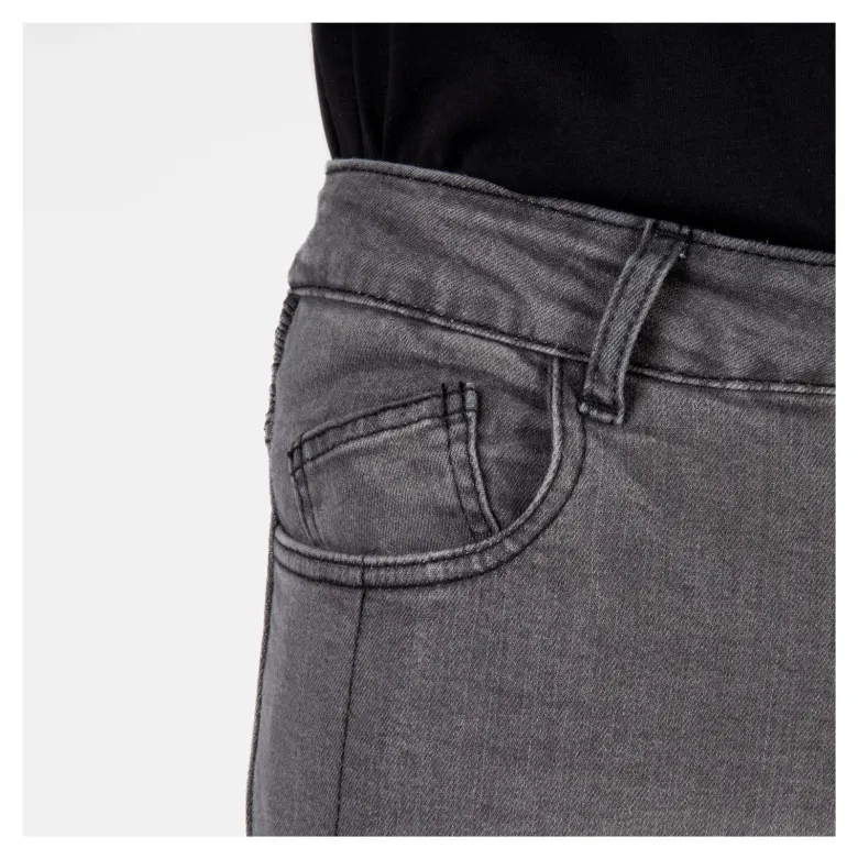 Jeansy motocyklowe OZONE RUSTY WASHED BLACK czarny