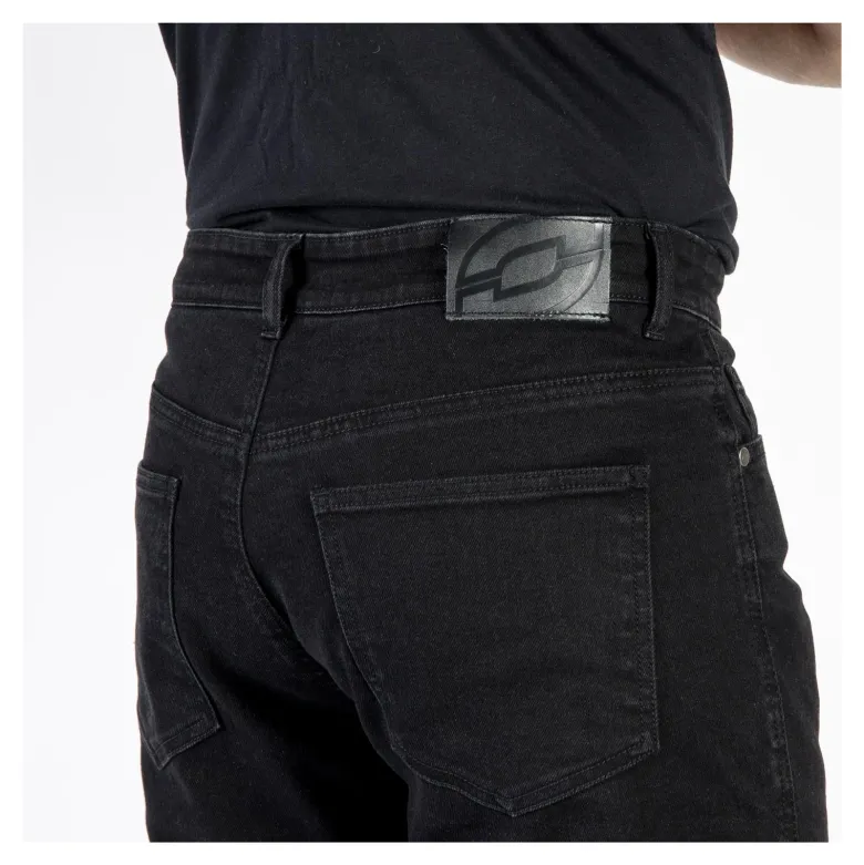 Jeansy motocyklowe OZONE STRIKER SLIM FIT BLACK czarny