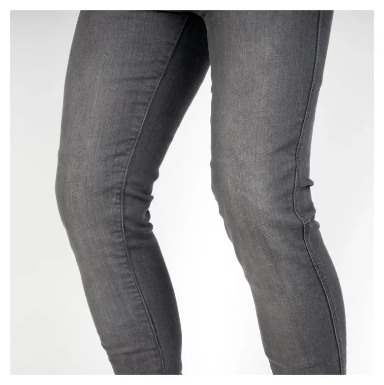 Jeansy motocyklowe OZONE STRIKER SLIM FIT WASHED GREY szary