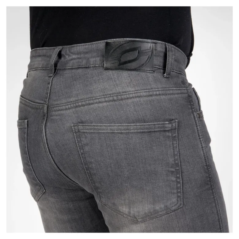 Jeansy motocyklowe OZONE STRIKER SLIM FIT WASHED GREY szary