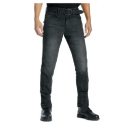 Jeansy motocyklowe PANDO MOTO ROBBY SLIM BLACK czarny