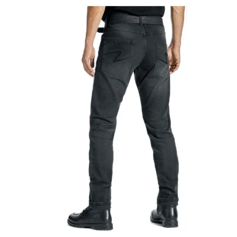 Jeansy motocyklowe PANDO MOTO ROBBY SLIM BLACK czarny
