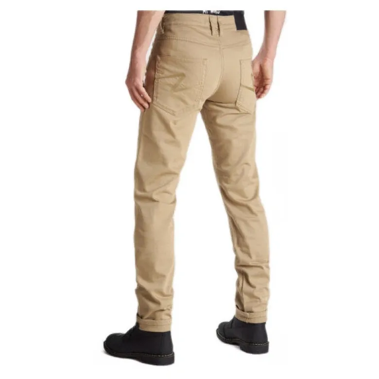 Jeansy motocyklowe PANDO MOTO ROBBY SLIM BEIGE beżowy