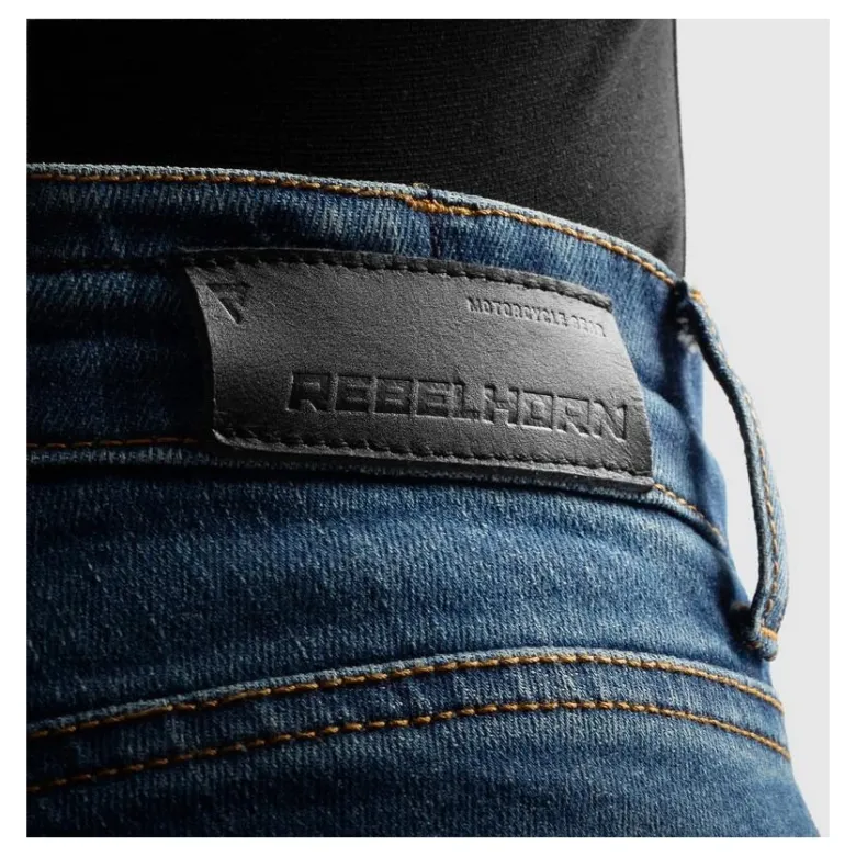 Jeansy motocyklowe REBELHORN CLASSIC MONOLAYER WASHED BLUE niebieski