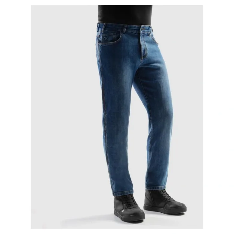 Jeansy motocyklowe REBELHORN CLASSIC MONOLAYER WASHED BLUE niebieski
