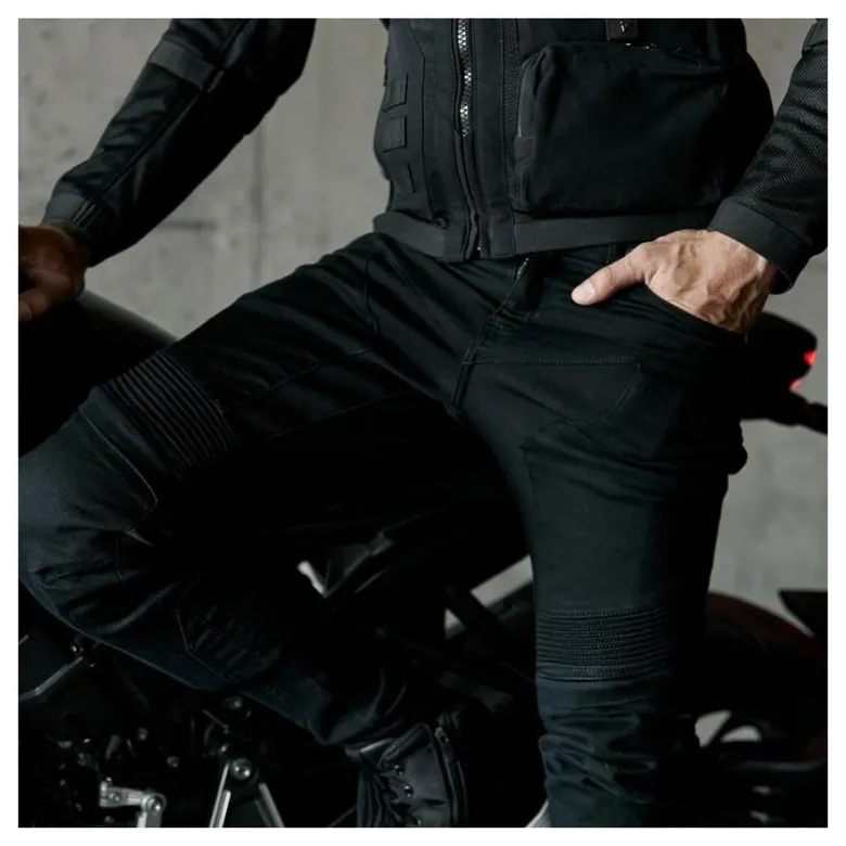 Jeansy motocyklowe REBELHORN EAGLE III SLIM FIT WASHED BLACK czarny