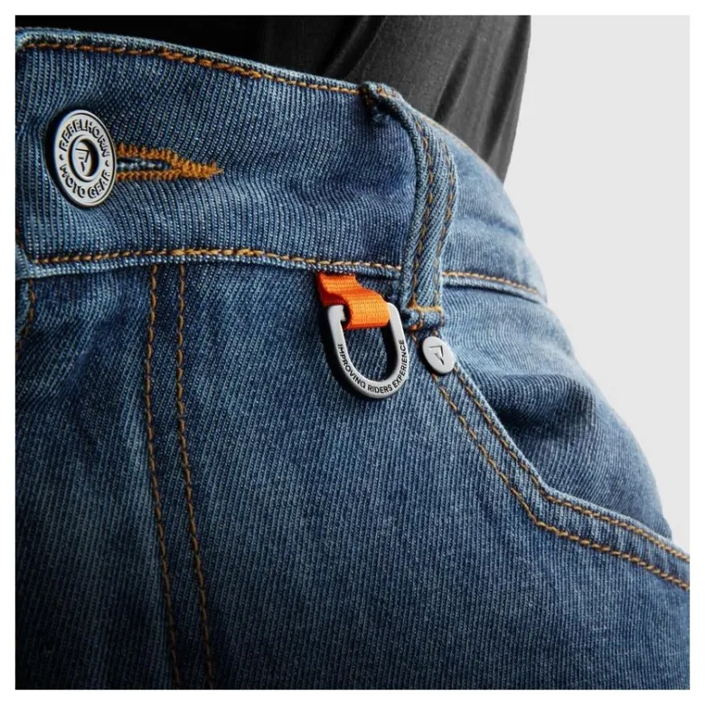 Jeansy motocyklowe REBELHORN VANDAL MONOLAYER WASHED BLUE niebieski