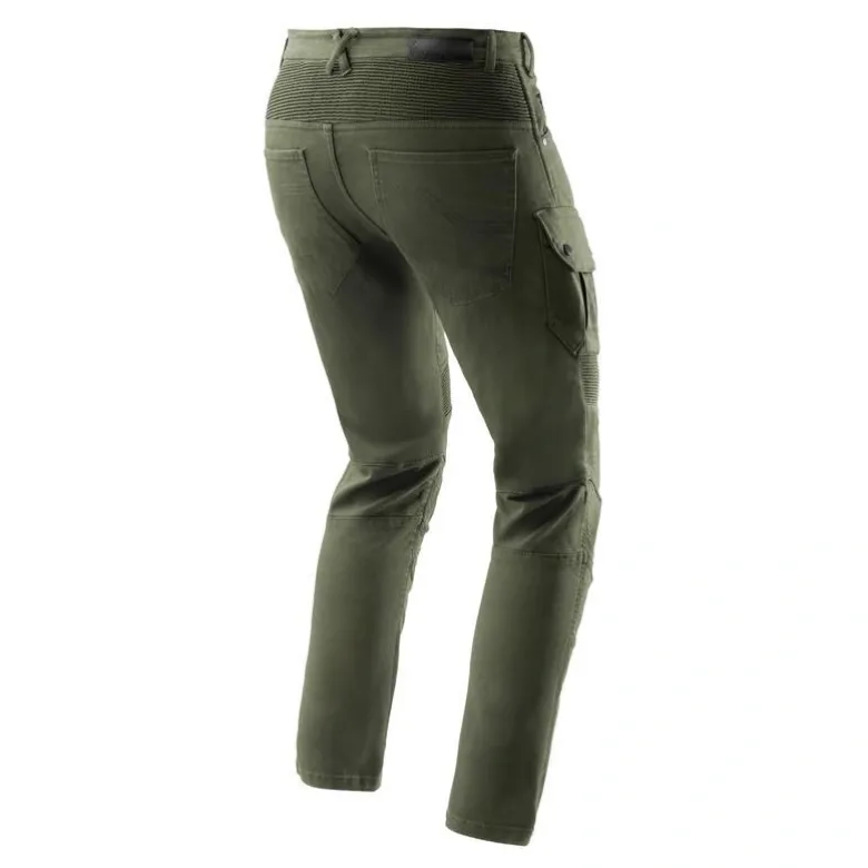 Jeansy motocyklowe REBELHORN FASTER OLIVE GREEN zielony