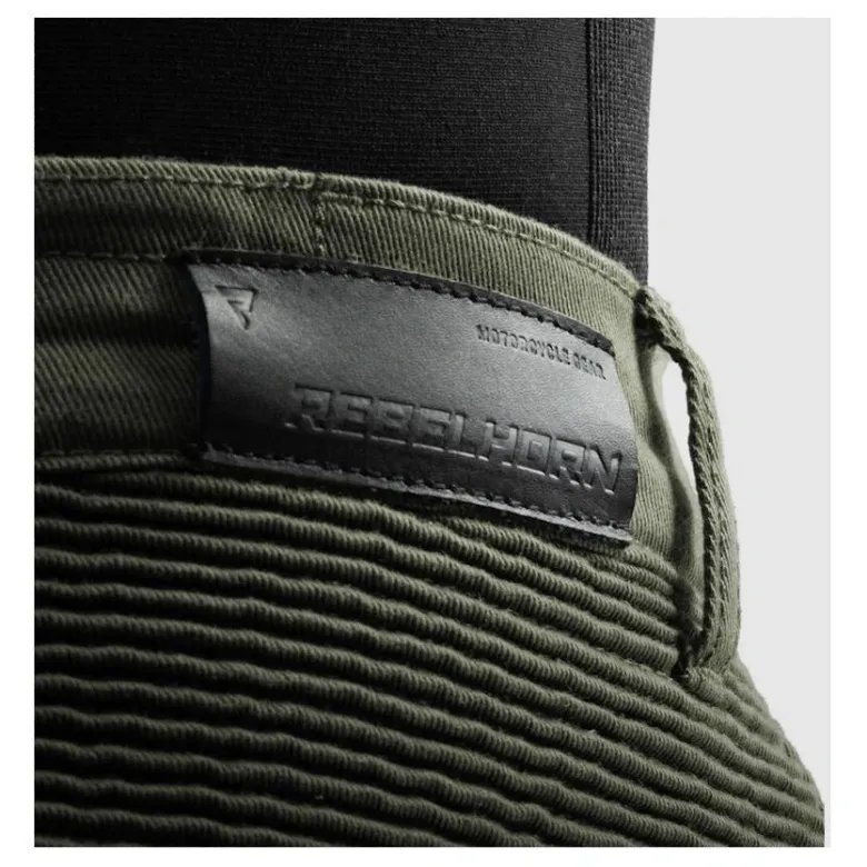 Jeansy motocyklowe REBELHORN FASTER OLIVE GREEN zielony