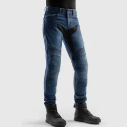 Jeansy motocyklowe REBELHORN EAGLE 4 SLIM WASHED BLUE niebieski