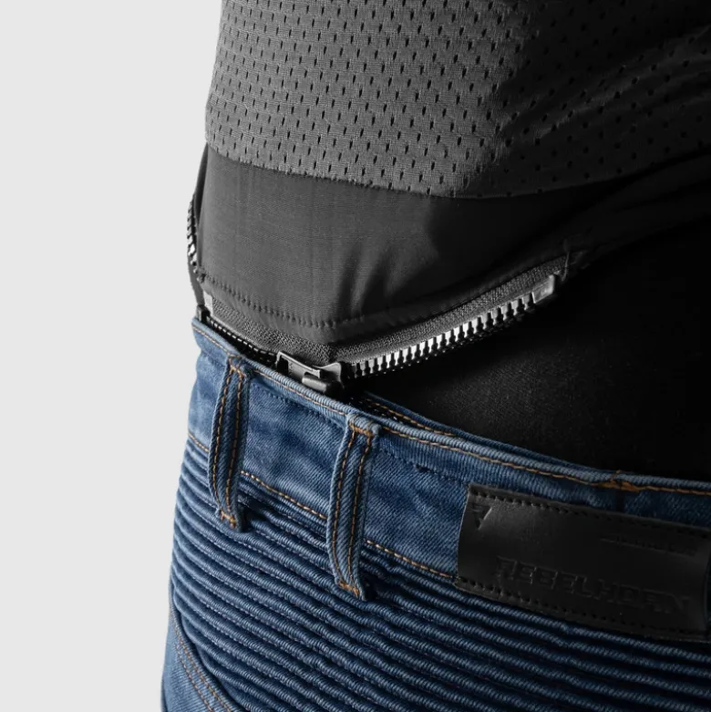 Jeansy motocyklowe REBELHORN EAGLE 4 SLIM WASHED BLUE niebieski