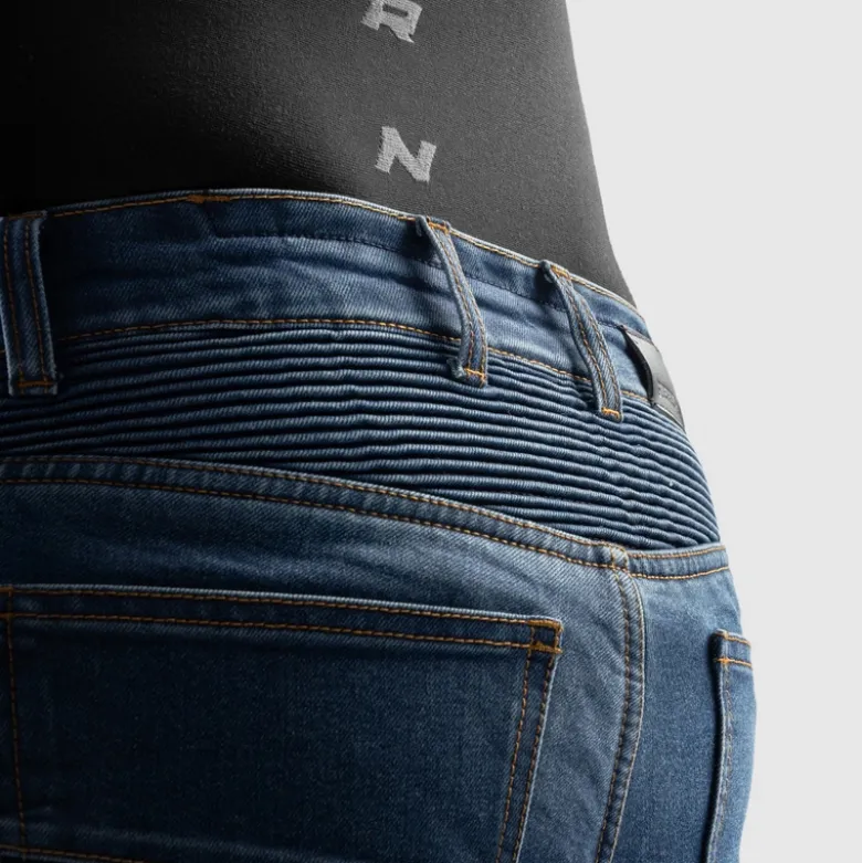 Jeansy motocyklowe REBELHORN EAGLE 4 SLIM WASHED BLUE niebieski