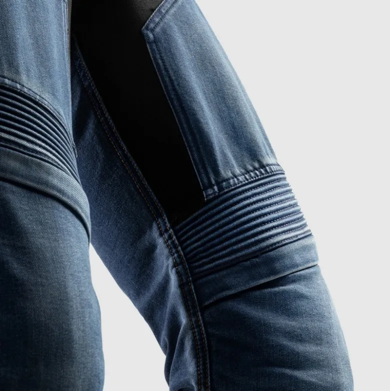 Jeansy motocyklowe REBELHORN EAGLE 4 SLIM WASHED BLUE niebieski
