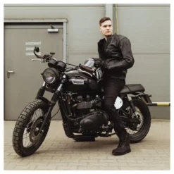 Jeansy motocyklowe REBELHORN RAGE II TAPERED FIT WASHED BLACK czarny
