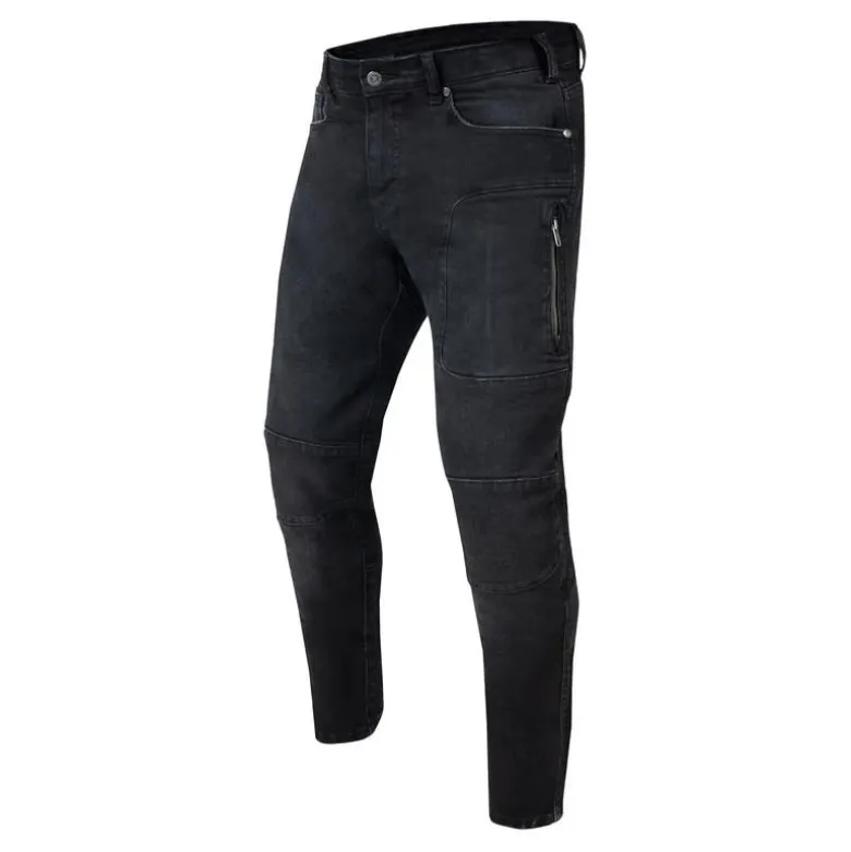 Jeansy motocyklowe REBELHORN RAGE II TAPERED FIT WASHED BLACK czarny