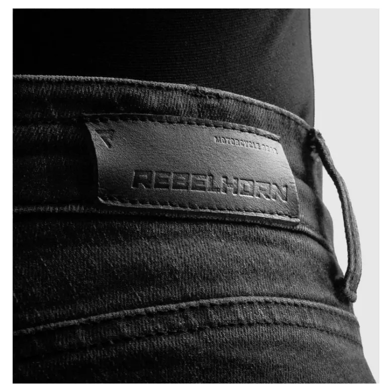 Jeansy motocyklowe REBELHORN CLASSIC MONOLAYER WASHED BLACK czarny