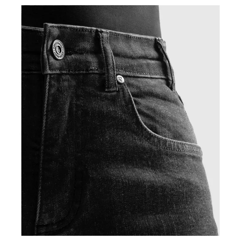 Jeansy motocyklowe REBELHORN CLASSIC MONOLAYER WASHED BLACK czarny
