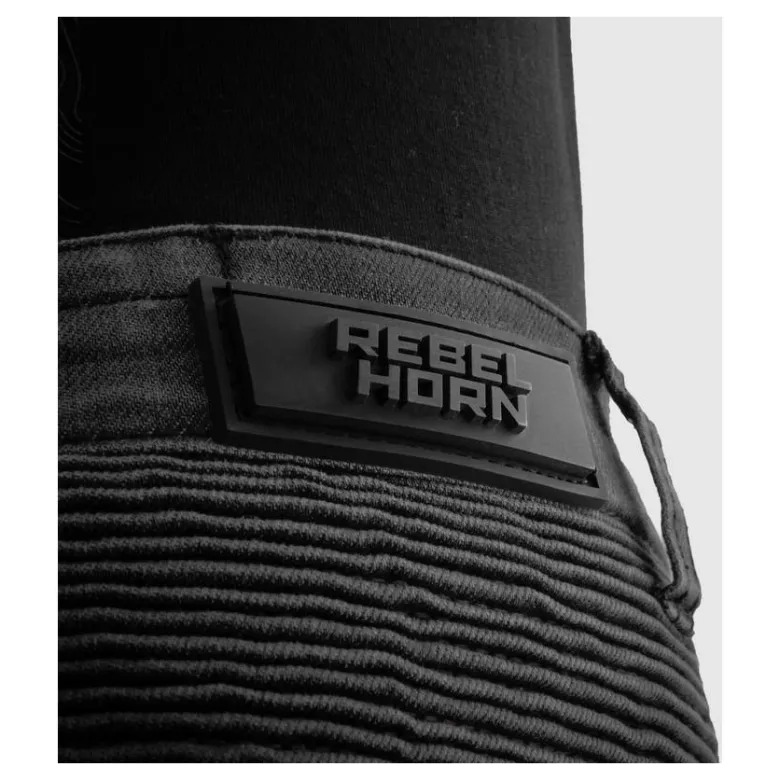 Jeansy motocyklowe REBELHORN REVOLT MONOLAYER BLACK czarny