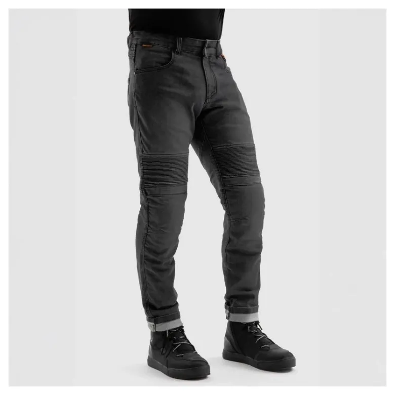 Jeansy motocyklowe REBELHORN REVOLT MONOLAYER BLACK czarny