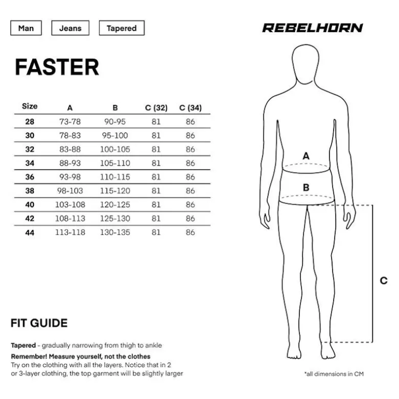 Jeansy motocyklowe REBELHORN FASTER BLACK czarny