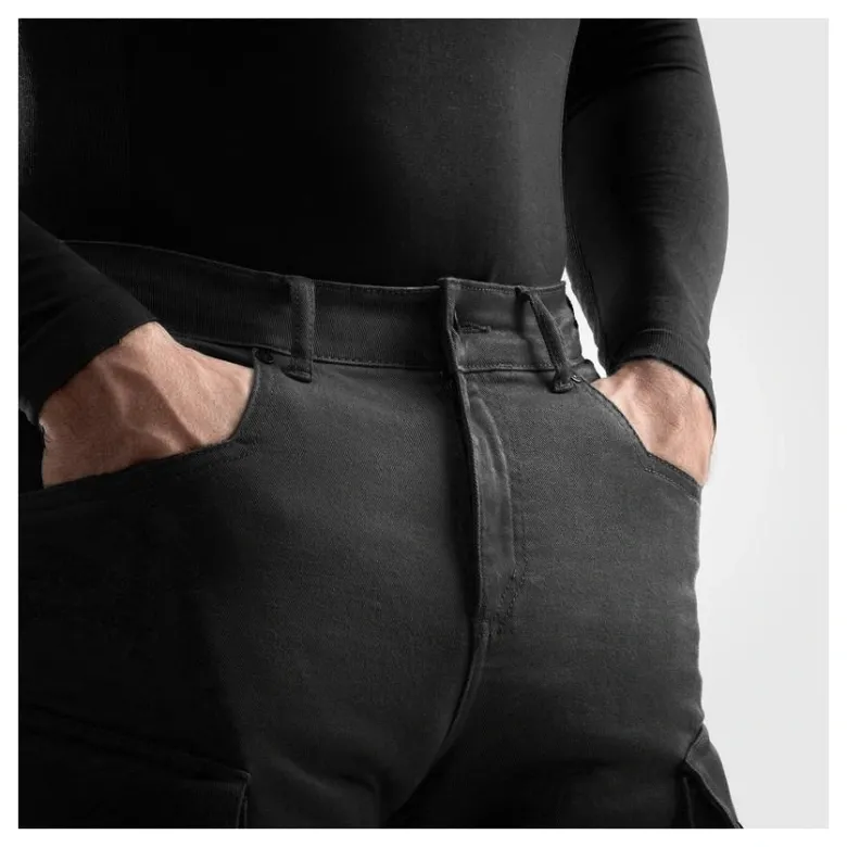 Jeansy motocyklowe REBELHORN FASTER BLACK czarny