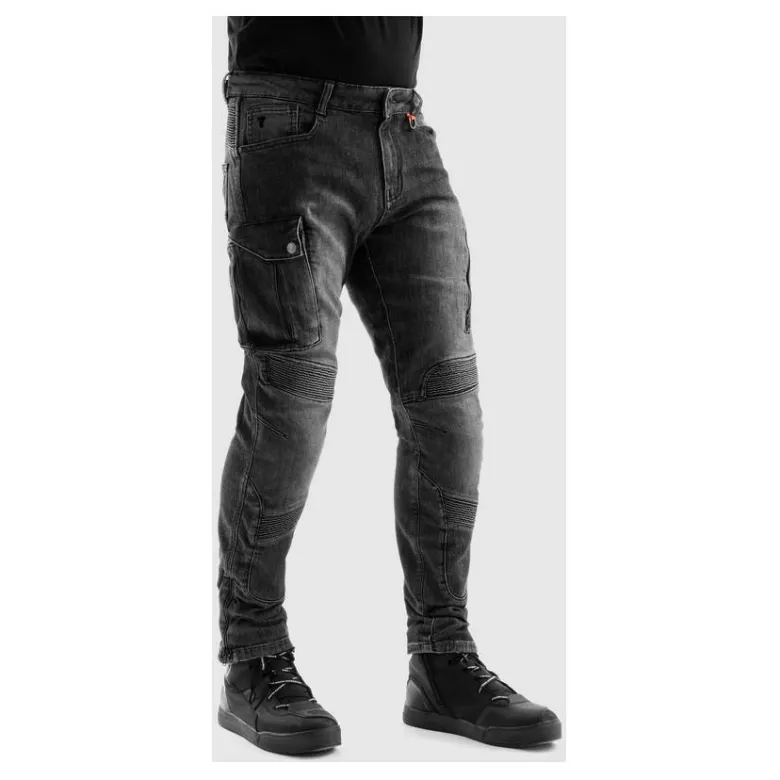 Jeansy motocyklowe REBELHORN VANDAL MONOLAYER WASHED BLACK czarny