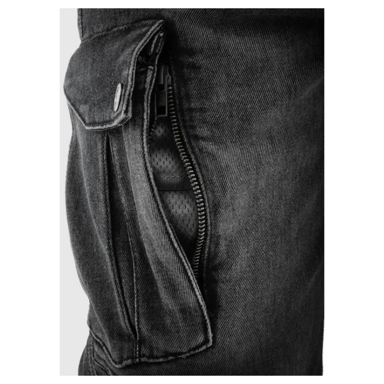 Jeansy motocyklowe REBELHORN VANDAL MONOLAYER WASHED BLACK czarny