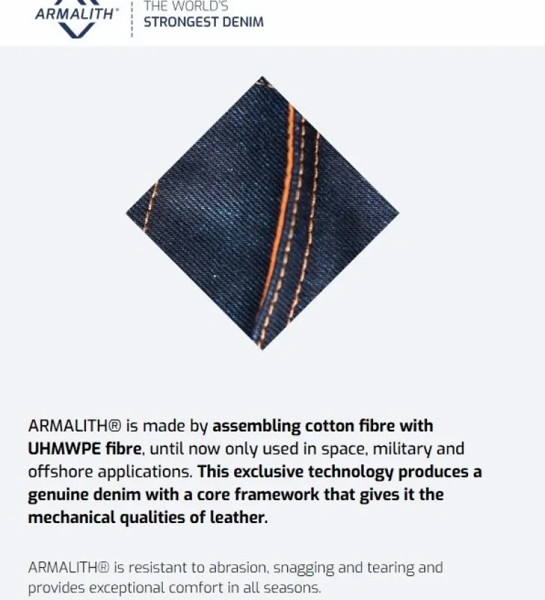 Jeansy motocyklowe SECA NIGHT CITY ARMALITH BLUE niebieski