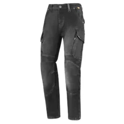 Jeansy motocyklowe SECA SQUARE II SHORT BLACK czarny